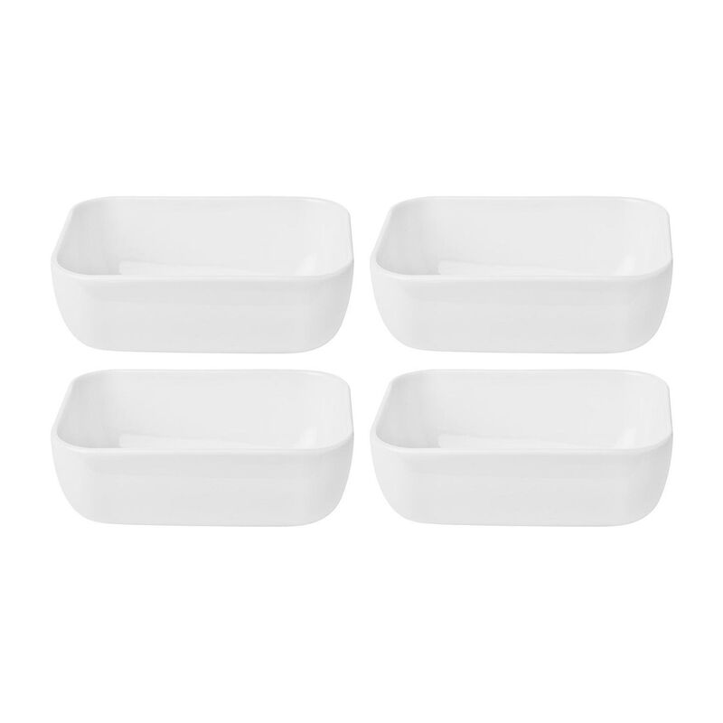 Porcelain Santa Monica 5.5" x 3.75" x h:2" 14 oz. Rectangular White Porcelain Deep Plate (Set of 4)