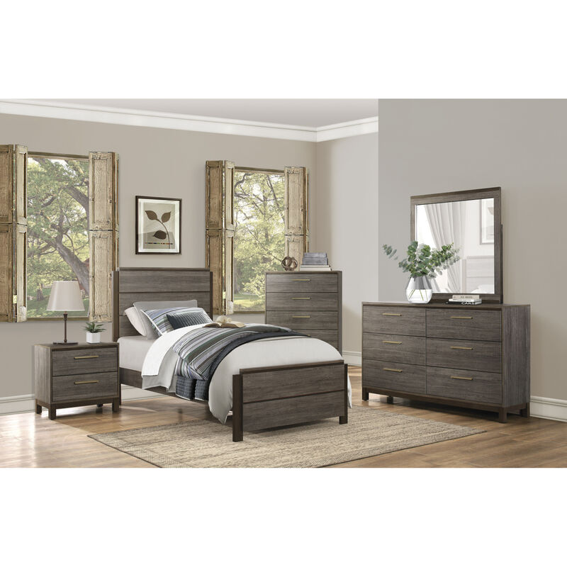 Streamdale Modern Two-Tone Nightstand with Bar Pulls
