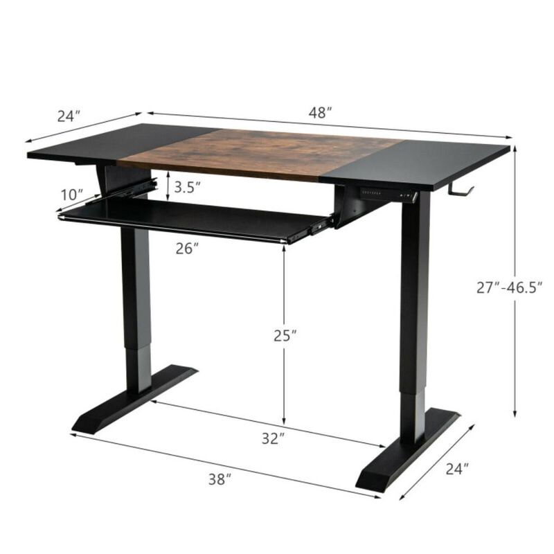 Hivvago 48 Inch Standing Desk with Keyboard Tray