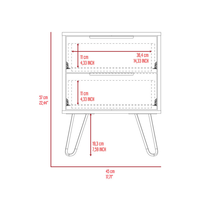 Streamdale Mansfield 2-Drawer Rectangle Nightstand