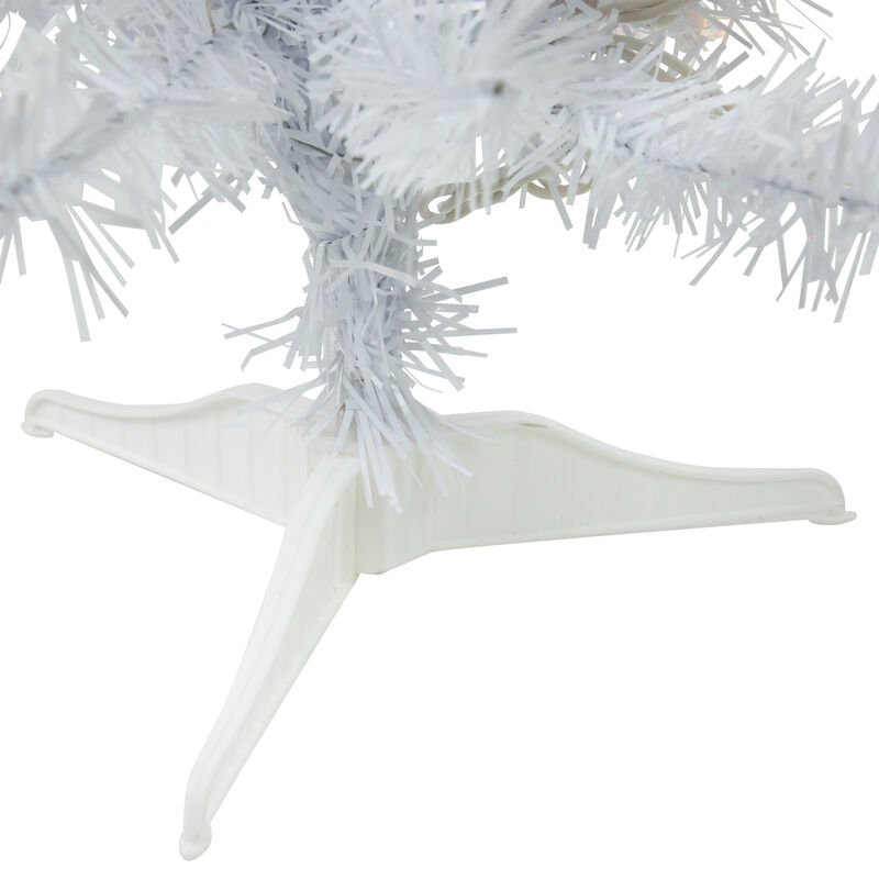 2' Pre-Lit Woodbury White Pine Slim Artificial Christmas Tree  Clear Lights