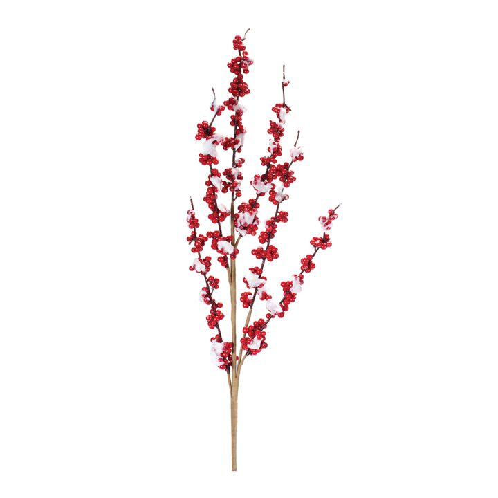 "Set of 12 Flocked Berry Twig Sprays – Realistic Artificial Branches for Holiday Decor