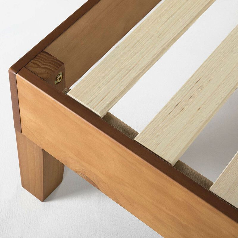Platform Bed Frame with Solid Wood Slats – Classic Modern Look and Strong Support