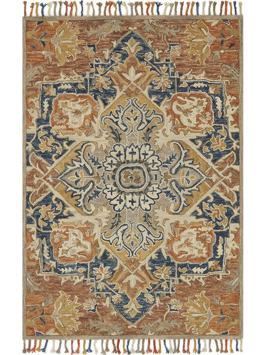 Zharah ZR10 Rust/Blue 7'9" x 9'9" Rug