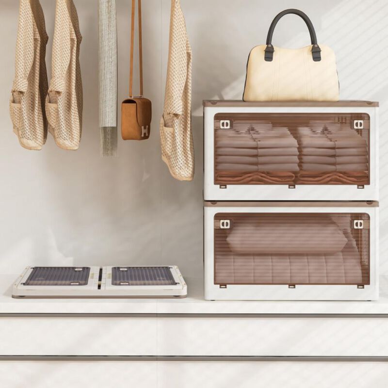 Hivvago 3-Pack Stackable Storage Bins with Lids with 5 Opening Ways