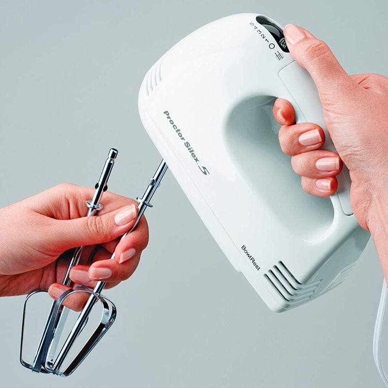 Proctor Silex Easy Mix 5 Speed Hand Mixer in White