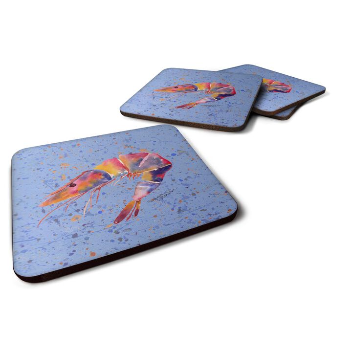 Caroline's Treasures 8455FC Shrimp Foam Coasters (Set of 4), 3.5 H x 3.5 W, Multicolor
