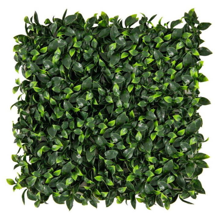 Hivvago 12 Pieces 20 x 20 Inch Artificial Topiary Gardenia Shrub Grass Panels