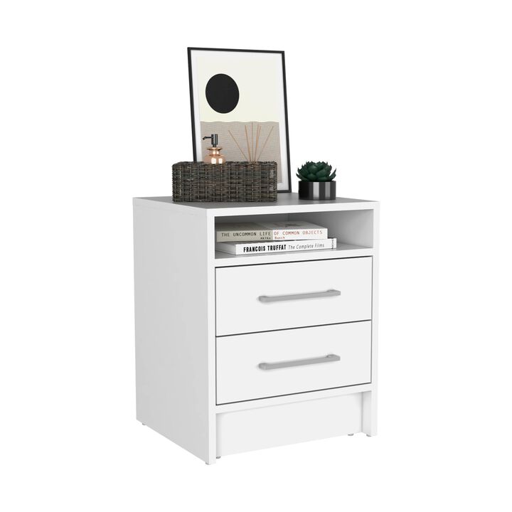 Leyva Nightstand 23.6" H, with 2 Drawers and 1 Shelf, Black