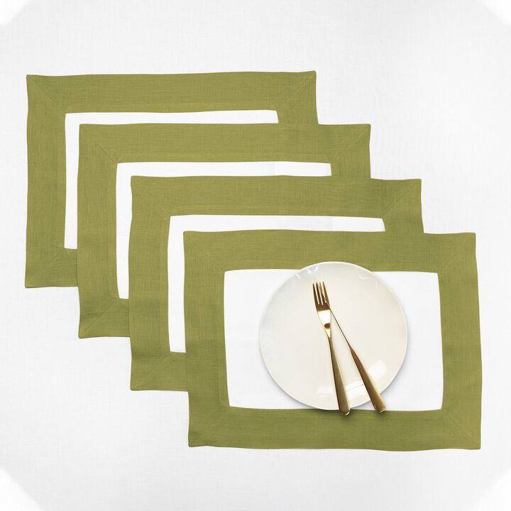 Solino Home 100% Pure Linen 14 x 19 Inch Placemats Set of 4 | Contempo