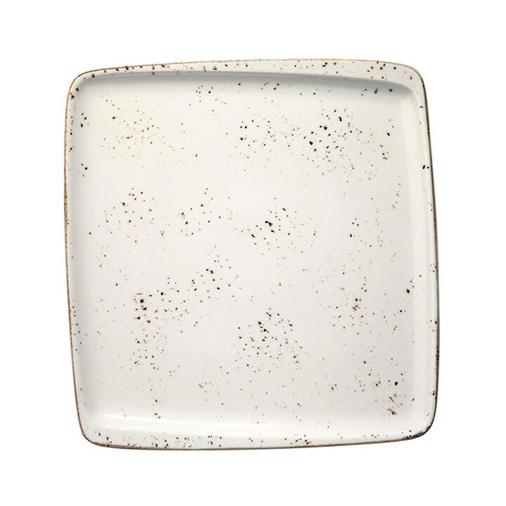 Grain 10.5" x 10" Square Decorated Porcelain Plate