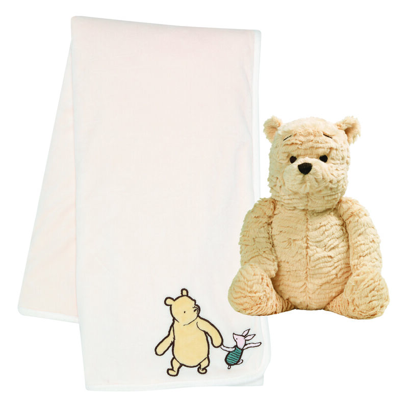 Lambs & Ivy Disney Baby Classic Winnie the Pooh Blanket & Plush Baby Gift Set