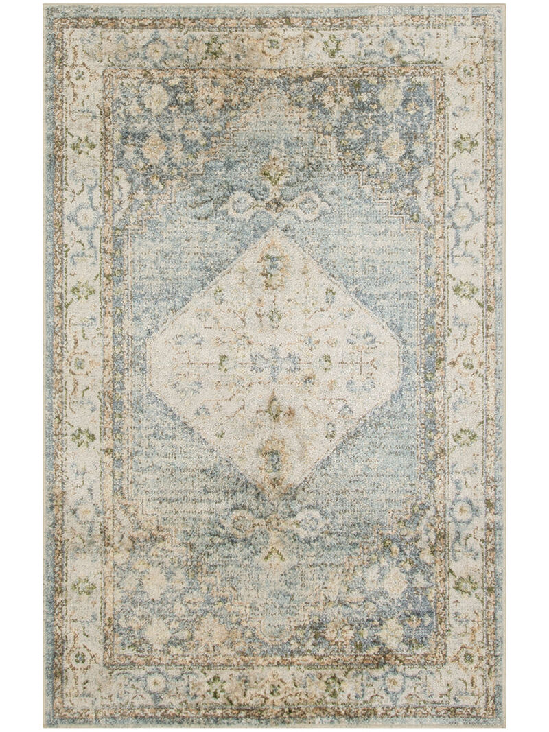 Astra Machine Washable ASW11 Silver/Blue 3'3" x 5' Rug