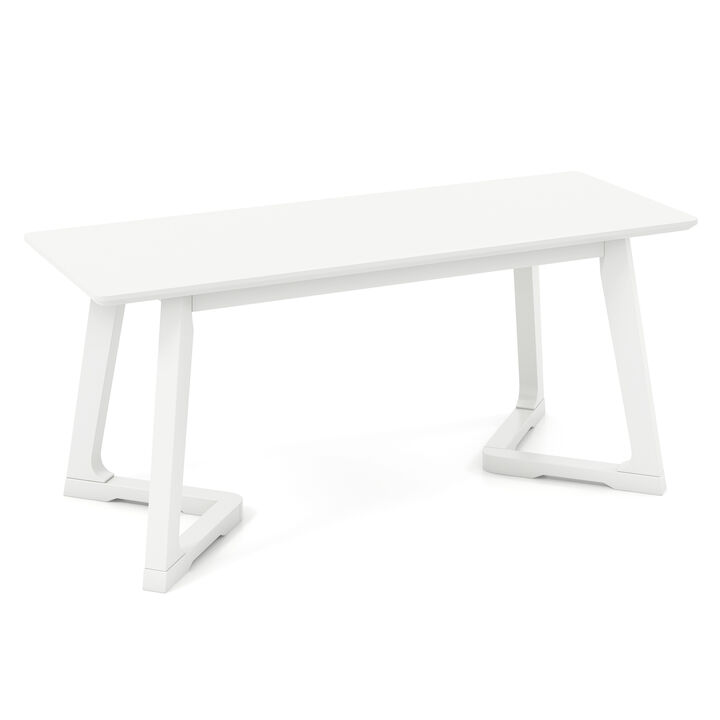 Modern Entryway Bench Long Dining Bench with Rubber Wood Legs