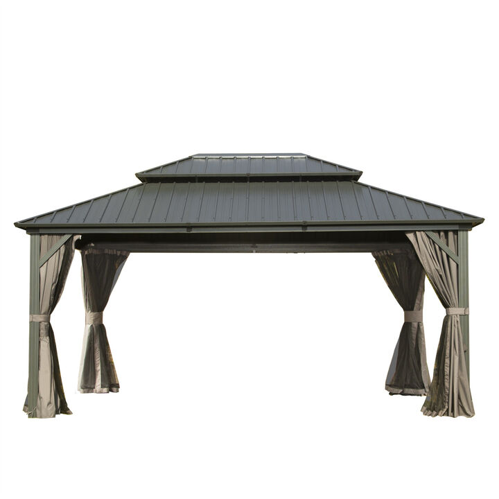 12' X 14' Hardtop Gazebo, Aluminum Metal Gazebo 12' X 14' Hardtop Gazebo, Aluminum Metal Gazebo