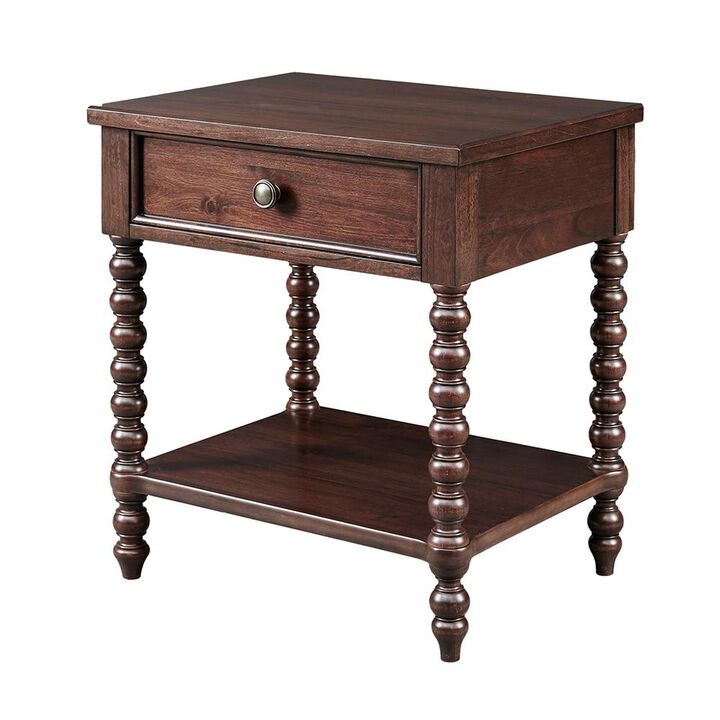 Starlight Canyon Home Brown Morocco Bedside Table With Storage For Bedroom And Night Use