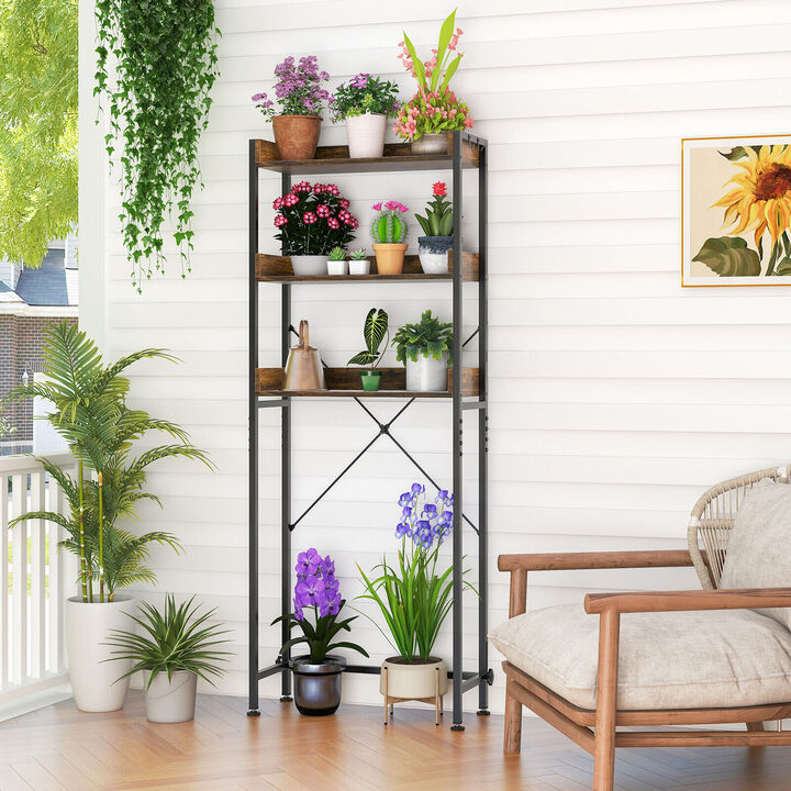 Over The Toilet Storage Rack with Hooks and Adjustable Bottom Bar