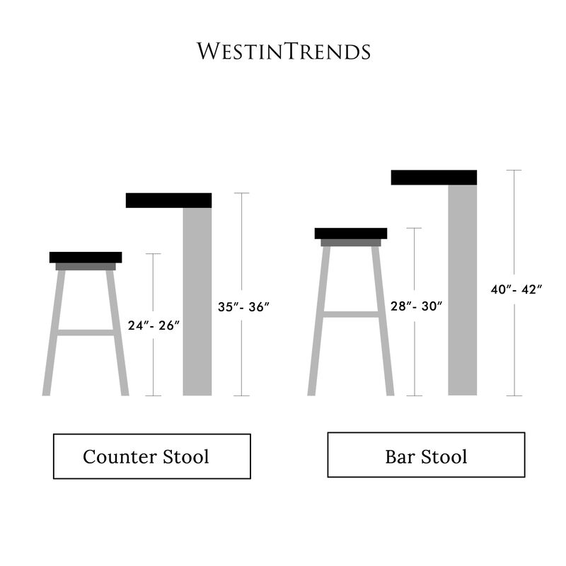 WestinTrends 24" Upholstered Saddle Seat Counter Stool