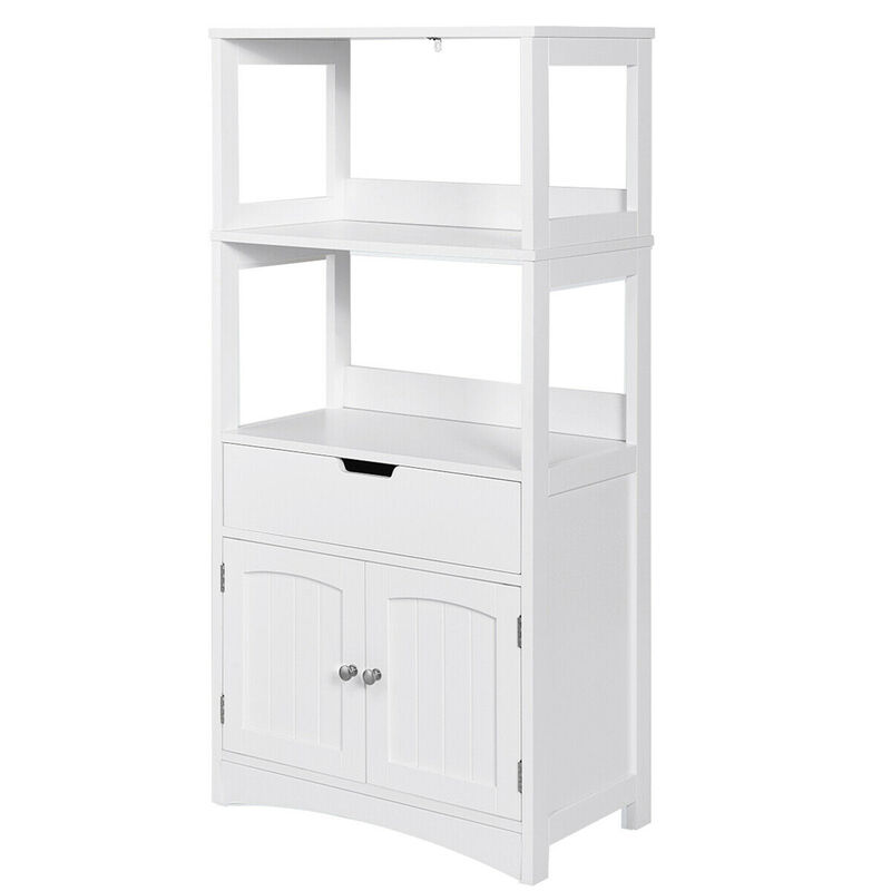 Costway Bathroom Storage Cabinet Floor Cabinet w/Drawer Shelf Cupboard Espresso