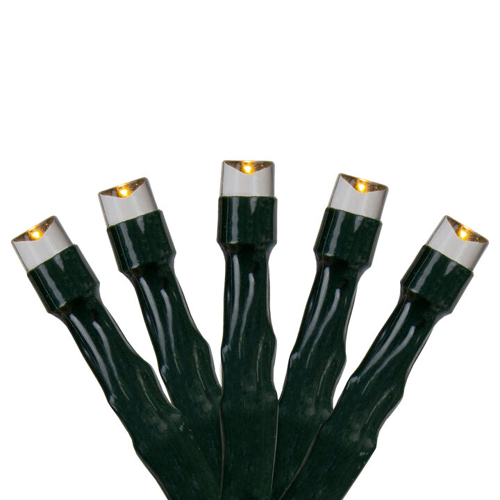 50-Count Warm White LED Micro Wide Angle Christmas Lights  32ft Green Wire