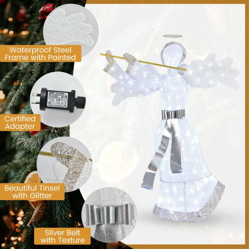 Hivvago Pre-Lit Angel Christmas Decoration with 100 LED Lights