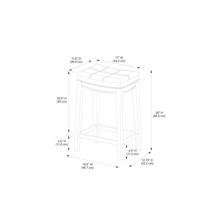 Linon Claridge Brown Counter Stool