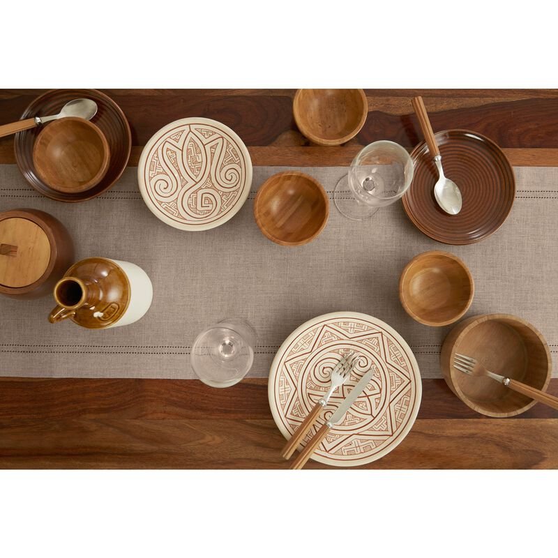 Solino Home 100% Pure Linen Table Runner | Linen Double Hemstitch