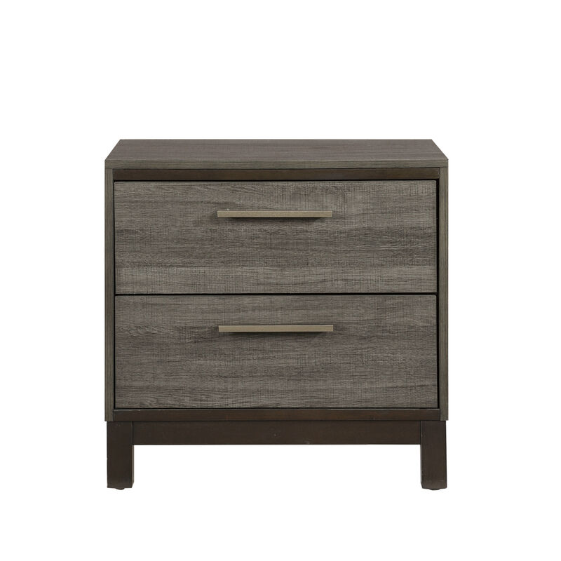 Streamdale Modern Two-Tone Nightstand with Bar Pulls