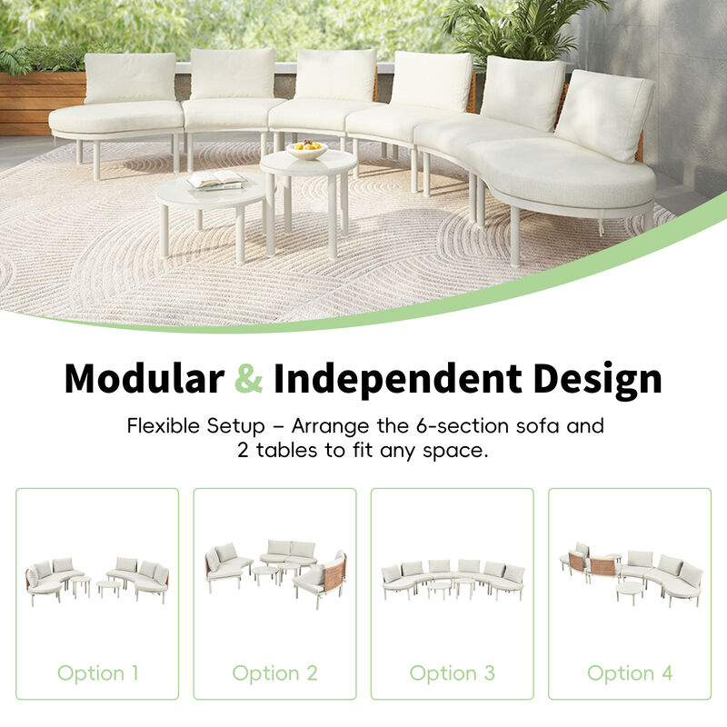 Merax Patio Sofa Furniture Set for Backyard, Garden, Poolside