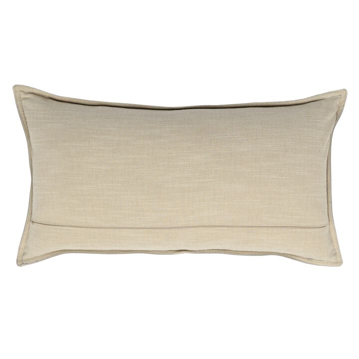 Leatherette Throw Pillow with Stitched Details and Flanged Edges,Dark Brown-Benzara