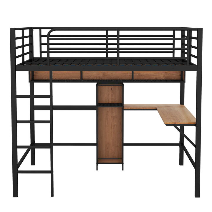 Merax Metal & Wood Loft Bed with L -shaped Desk Merax Metal & Wood Loft Bed with L -shaped Desk