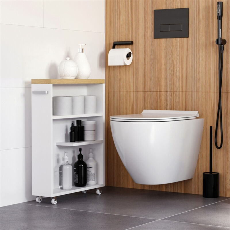 Multi-Purpose Paper Cabinet Space-Saving Side Table & Bathroom Corner Storage
