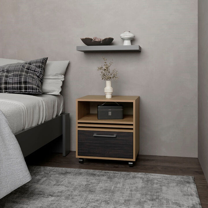 Baldwin City Nightstand, Bedroom, Light Oak/Black