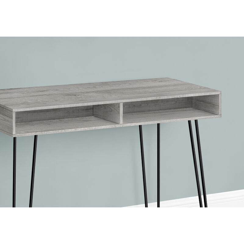 Monarch Specialties I 7773 Computer Desk, Home Office, Laptop, Left, Right Set-up, Storage Drawers, 40"L, Work, Metal, Laminate, Grey, Black, Contemporary, Modern