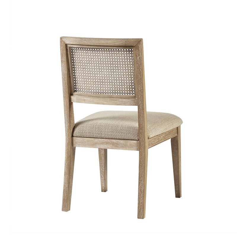 Starlight Canyon Home Set of 2 Brown Dining Chairs with Cane Back and Upholstered Seat