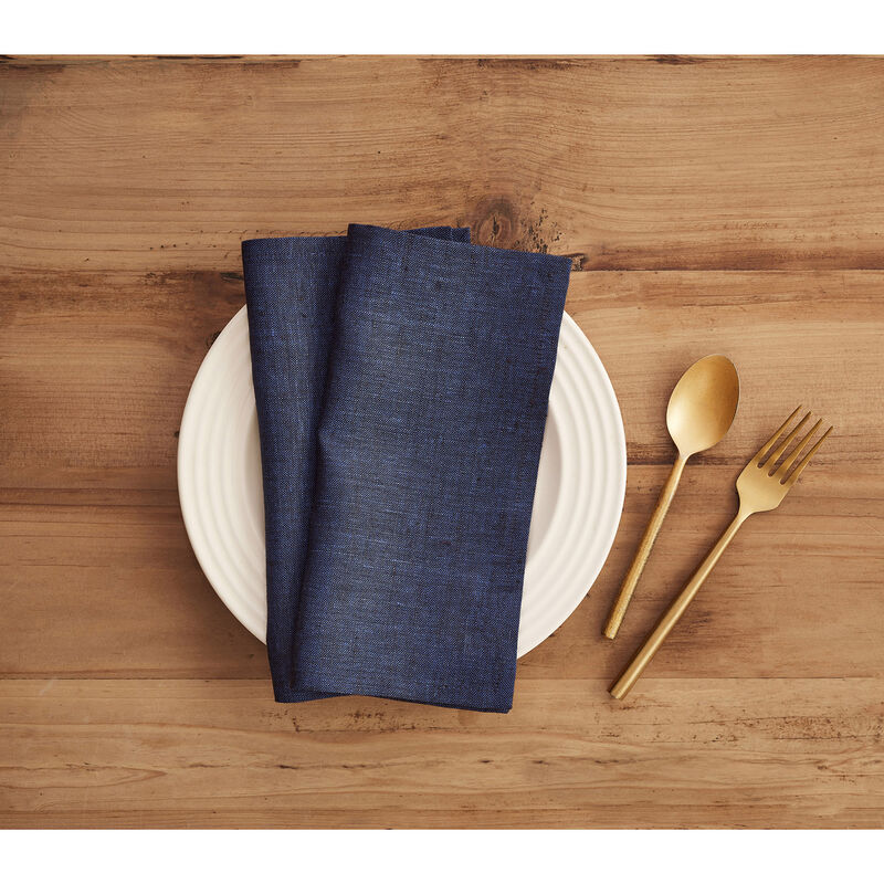 Solino Home 100% Pure Linen Cocktail Napkins Set of 12 | Athena