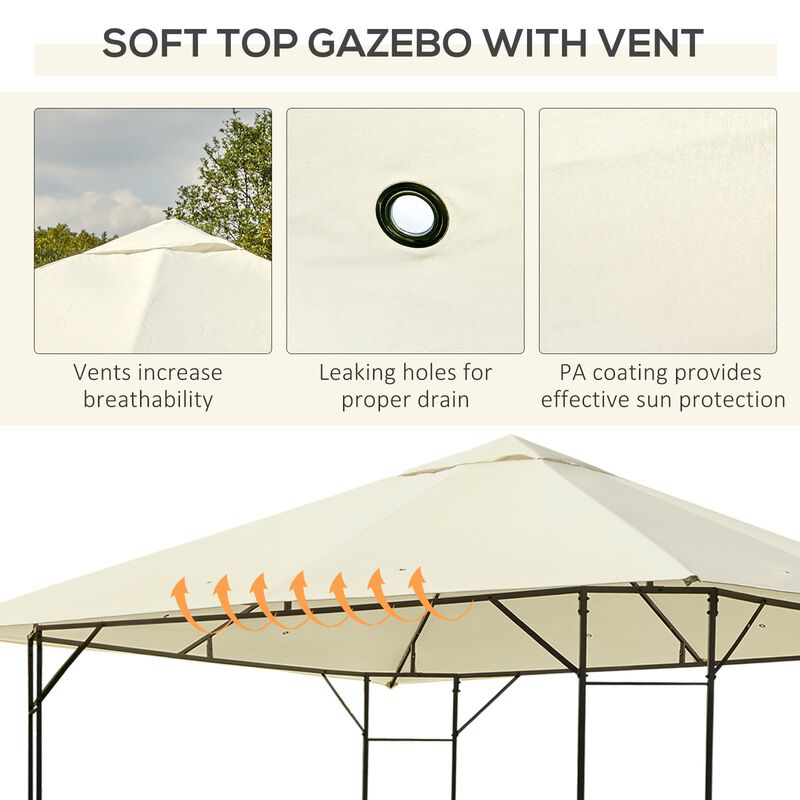 Versatile Yard Shelter: 10'x10' Modern Steel Frame Gazebo for Gatherings