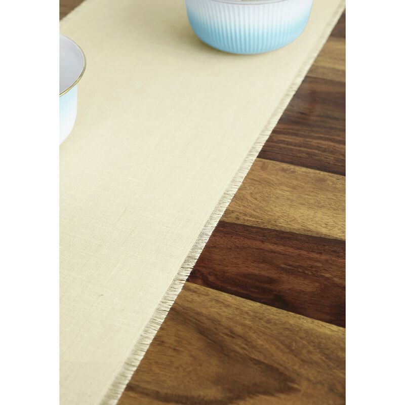 Solino Home 100% Pure Linen Table Runner 14 x 108 Inch | Fringe