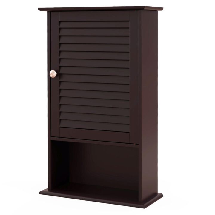 Hivvago Bathroom Wall Mount Storage Cabinet Single Door with Height Adjustable Shelf
