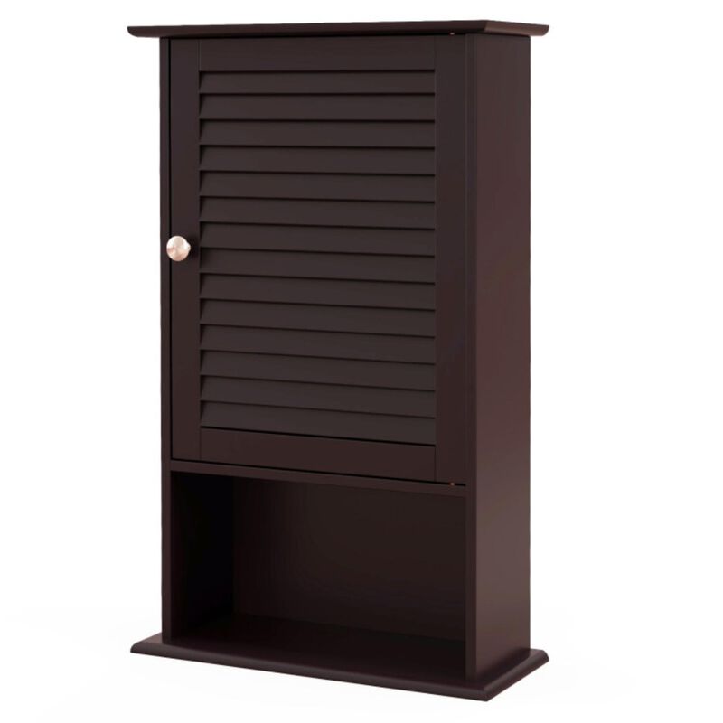 Hivvago Bathroom Wall Mount Storage Cabinet Single Door with Height Adjustable Shelf