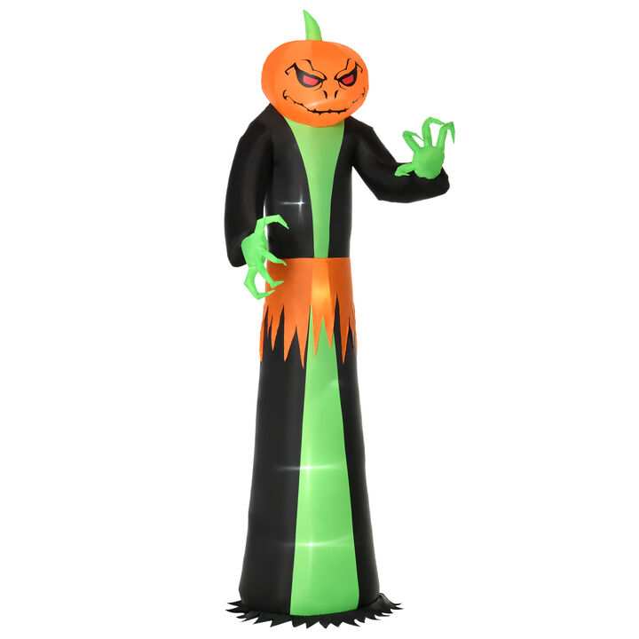 9' Light Up Pumpkin Inflatable Outdoor Halloween Yard Decoration w/ LED Lights