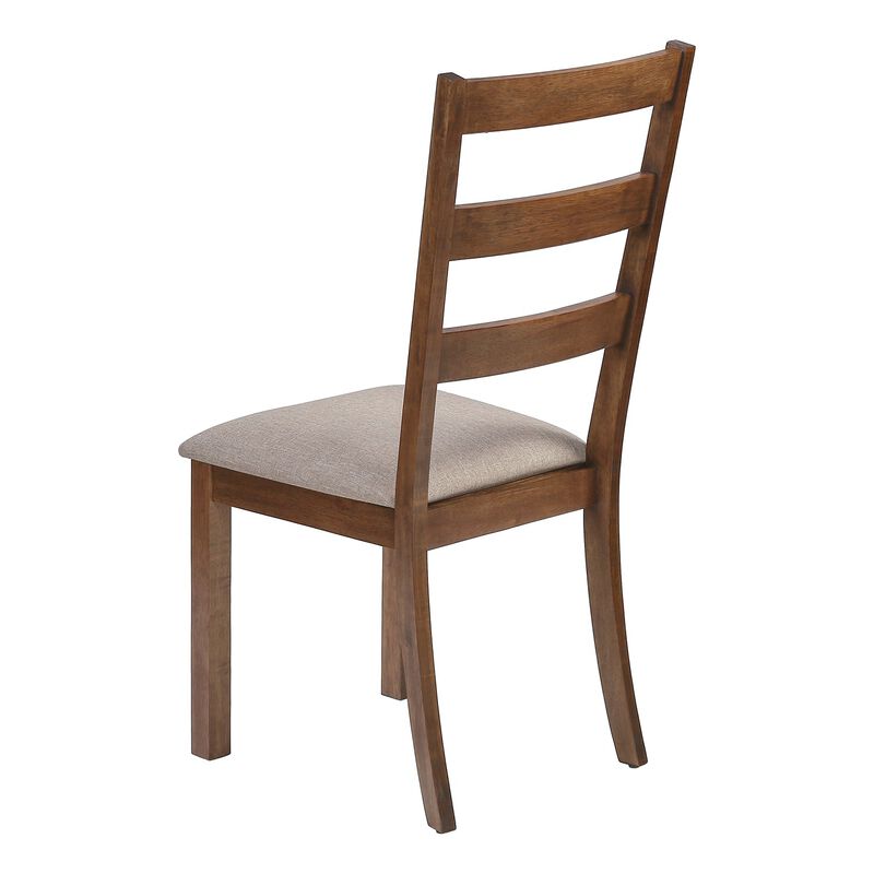 Monarch Specialties I 1313 - Dining Chair, Set Of 2, Side, Upholstered, Kitchen, Dining Room, Brown Fabric, Walnut Wood Legs, Transitional