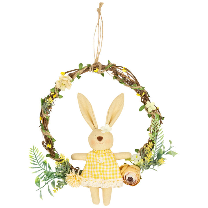 Bunny with Flowers Artificial Easter Twig Wreath - 10" Bunny with Flowers Artificial Easter Twig Wreath - 10"