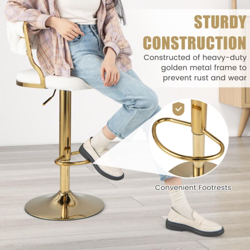 Hivvago Swivel Barstool with Woven Back Set of 2 for Kitchen Island Cafe