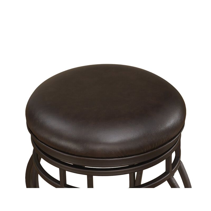 American Woodcrafters Sienna 34 Backless Metal Swivel Stool - Russet Brown
