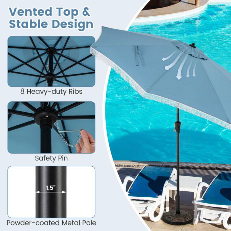 Hivvago 9 FT Patio Umbrella with Sun-Protective Canopy for Patio Garden Pool