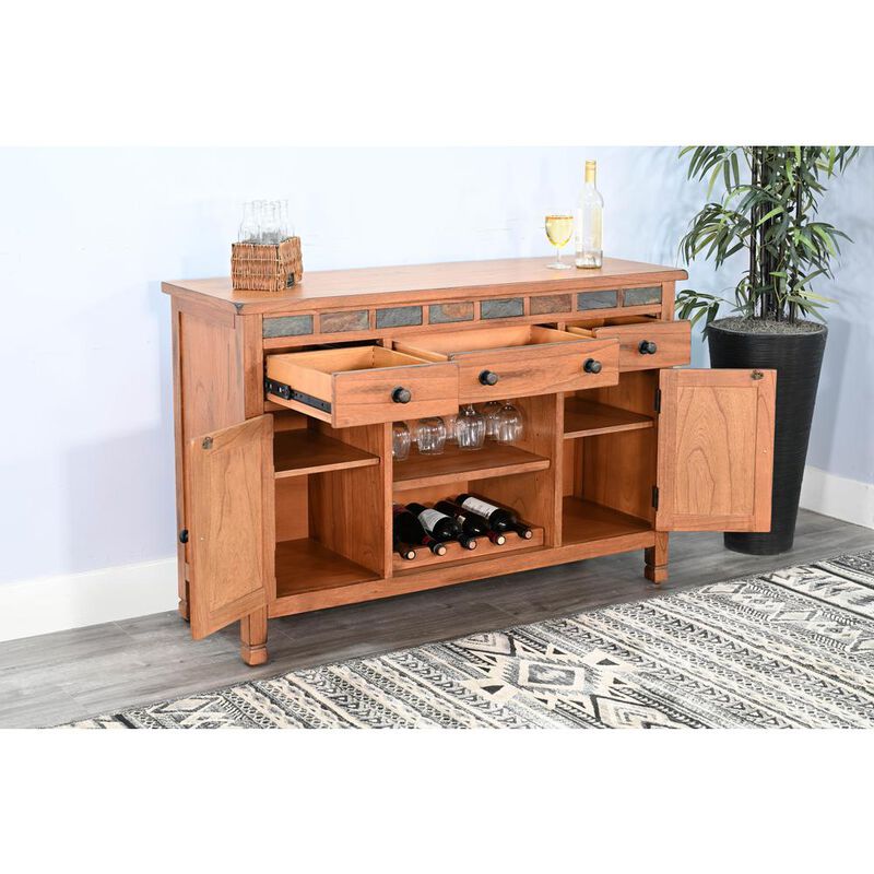 Sunny Designs Wood Buffet with Natural Slate