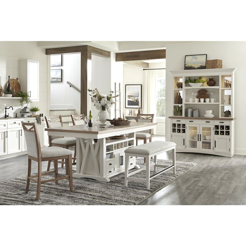Parker House Furniture Modern Dining 72 In. Island Counter-Height Extendable Dining Table