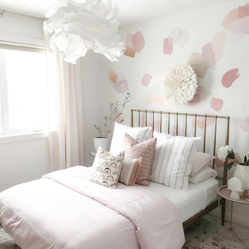 Large Pink Brush Stroke Wall Decals