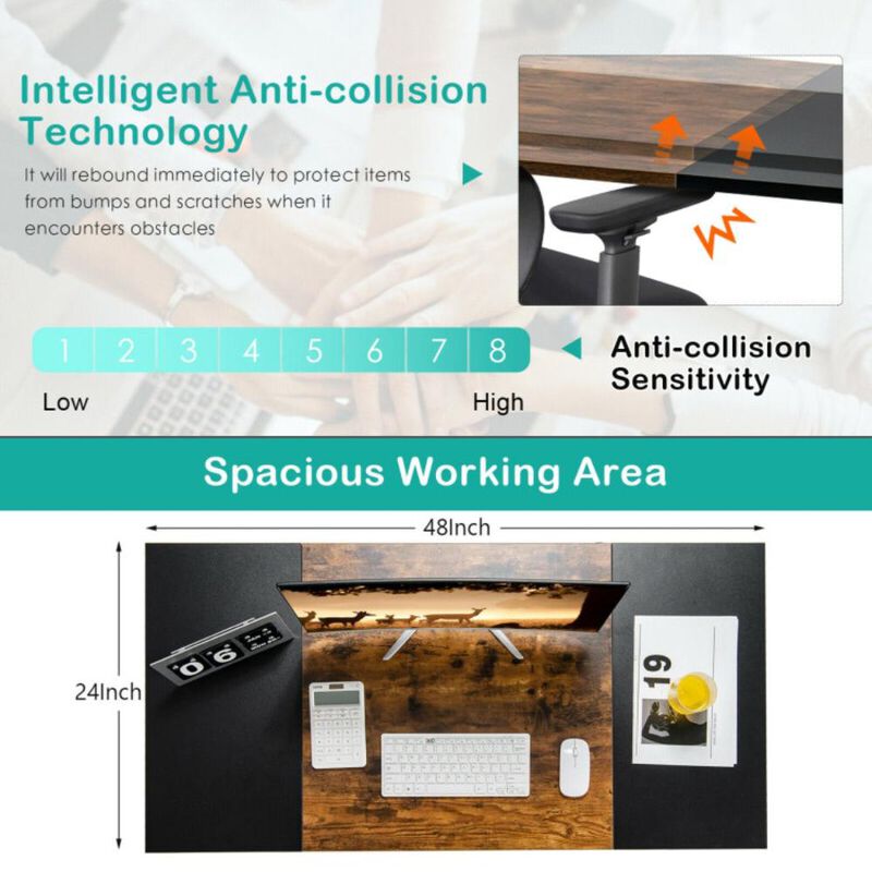 Hivvago 48 Inch Standing Desk with Keyboard Tray
